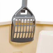 Large Cat Litter Box with High Sides, Open Top for Easy Access, Includes Scoop with Storage, 19