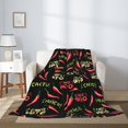 thumbnail image 5 of Throw Blanket for Couch Sofa and Bed, Red Chili Super Soft Plush Throw Blanket, Fuzzy Cuteness Comfy Warm Washable Flannel Blanket & Throws for All Season 80"x60", 5 of 7