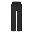 thumbnail image 7 of Ltctricy Women's Capri Dress Pants Dressy Casual Elastic High Waisted Cropped Work Pants Loose Office Capris Trousers with Pockets, 7 of 7