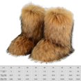 thumbnail image 2 of Mujeres botas peludas Toe redondeo botas de piel sintética botas de nieve calientes botas de nieve media botas de invierno zapatos planos al aire libre, 2 of 6