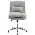 thumbnail image 5 of Ktaxon Armless Office Chair Linen Fabric Study Chair Adjustable Swivel Vanity Chair with Ergonomic Backrests for Conference and Home Light Gray, 5 of 8