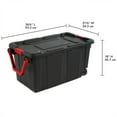 thumbnail image 2 of Sterilite Durable 40 Gallon Wheeled Industrial Storage Tote, Black (8 Pack), 2 of 12