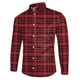 thumbnail image 2 of Camisas Negras Para Hombre Camiseta de manga larga a juego de colores a cuadros con estampado 3D digital personalizado informal a la moda para hombre (Red, XL), 2 of 4
