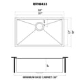 thumbnail image 4 of Ruvati USA RVH6433GG 33 in. Undermount Satin Stainless Steel 16 Gauge Single Bowl Kitchen Sink, Brass Tone Matte Gold, 4 of 9