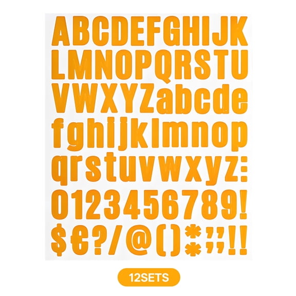 CCOCC 2026 New 12 Pcs Cute Stickers Bold Letters Stickers Laptop Stickers Custom Decoration Easy Adhesion Travel Stickers for Laptop Notebook Phone Orange