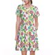thumbnail image 1 of Easygdp Vector Mexican Otomi Style Bright para Vestido Transpirable de Mujer, Vestido Suelto de Manga Corta con Pliegues y Bolsillos para el Verano, 1 of 6