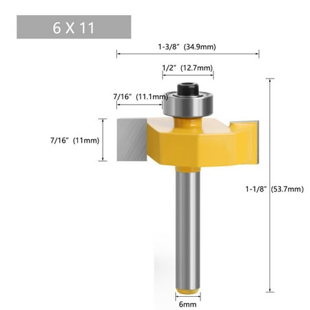 

6mm 1/4inch shank wood T-Sloting Rabbet Router Bit with Bearing Milling Cutter