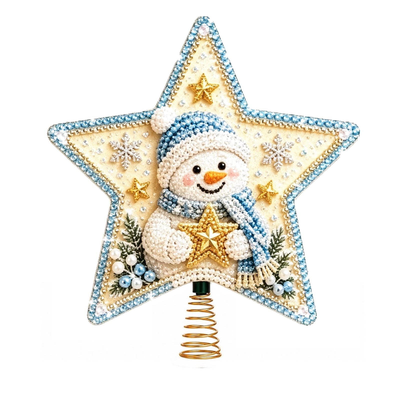 DlY Christmas Pearl Diamond Star Tree Topper Kit DIY Xmas Star Tree Topper Art Kit Christmas Star Ornament For Tree Topper Holiday Home Indoor Decor F