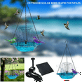 thumbnail image 4 of Hanging Bird Bath with Solar Fountain Solar Bird Bath Fountains Hanging Bird Baths for Outdoors Pink, 4 of 7