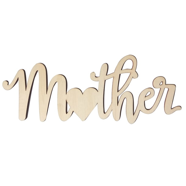 Delicadas letras de madera Decoración del día de las madres estilo simple Scrapbooking Crafts Log Color Mamá regalos de las hijas como la decoración del hogar Advancent HA011699-00