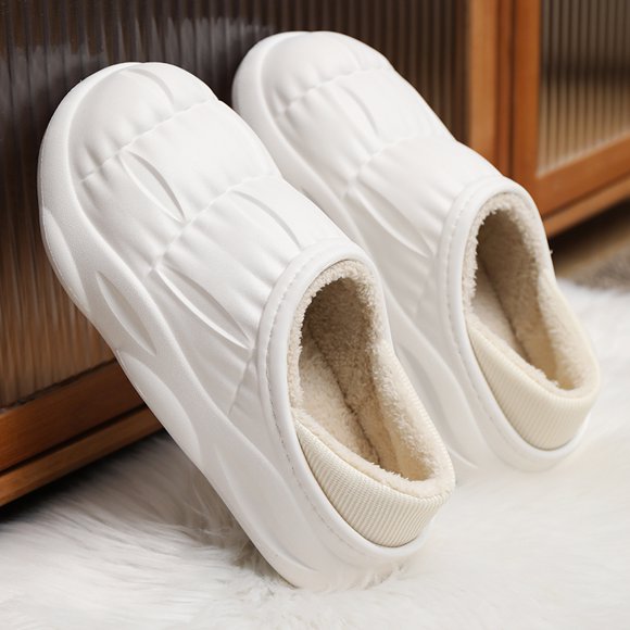 Winter Plush Fur Clogs Men Women Slippers Warm Furry Slippers Couples Concise Indoor Home Cotton Shoes Casual Fluffy Slides