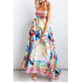thumbnail image 3 of Women's Smocked Back Printed Square Neck Maxi Cami Dress with Pockets for Everyday Wear 95% Polyester 5% Elastane, 3 of 9