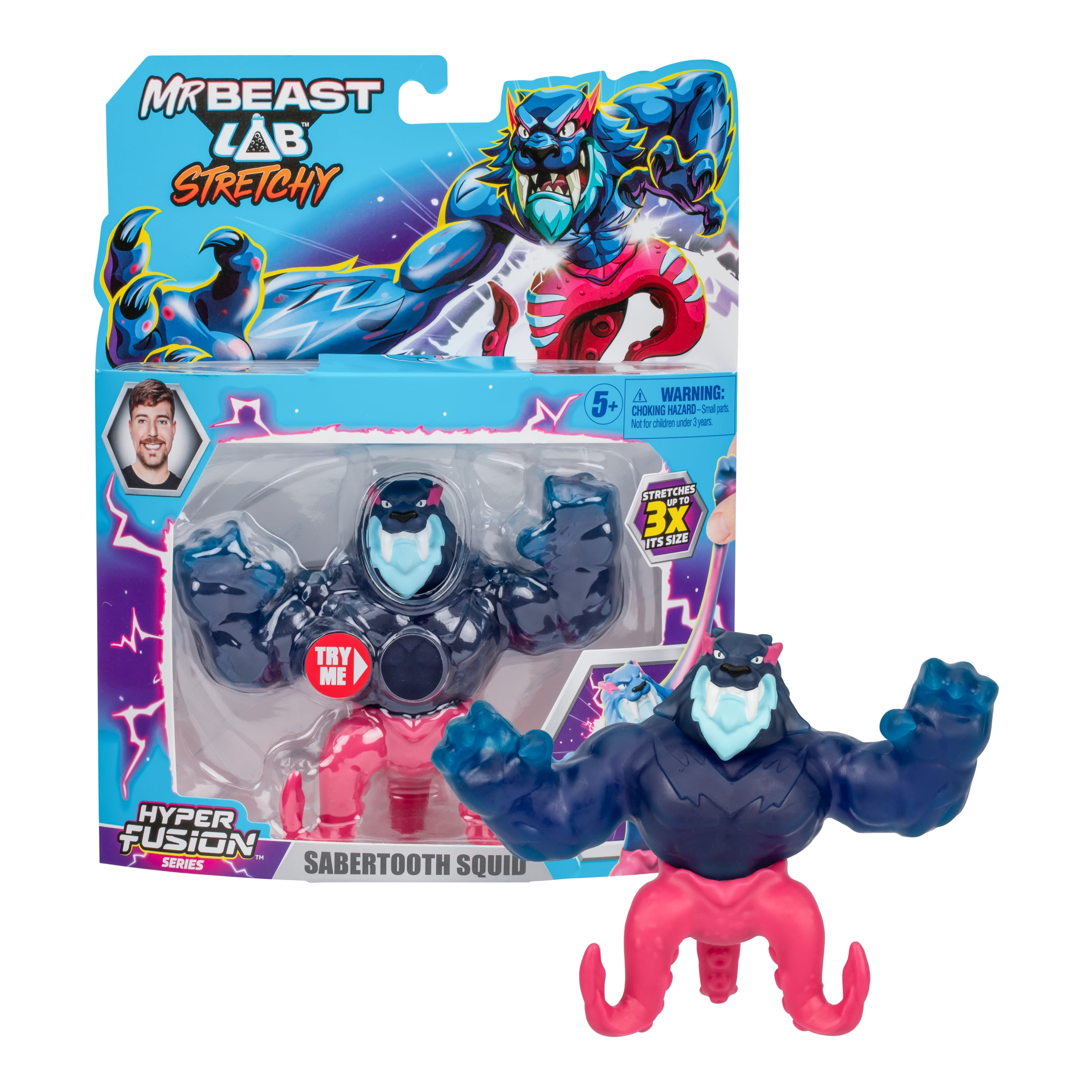 MrBeast Lab Hyper Fusion 5 Inch Stretchy Heroes, Goo Filled