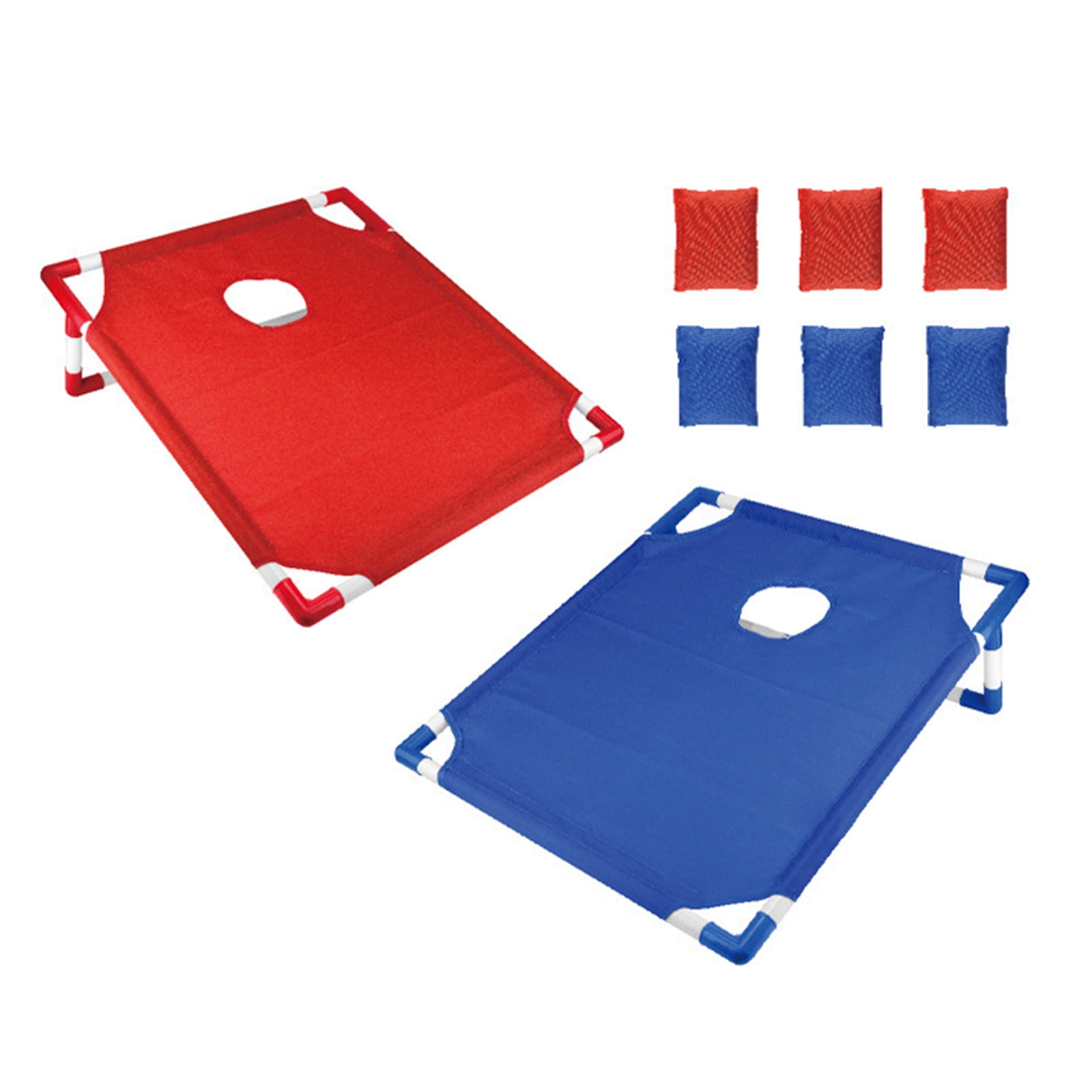 Eccomum Portable Cornhole Set with 2 Collapsible Cornhole Game Boards, 6 Bean Bags and Carrying Case, Camping Games Outdoor Yard Toss Games for Adults Family