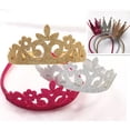 thumbnail image 2 of Diadema de cuero color rosa cebolla con corona dulce y linda para niña J, popular y fresca, ligera y fácil de usar, 2 of 6