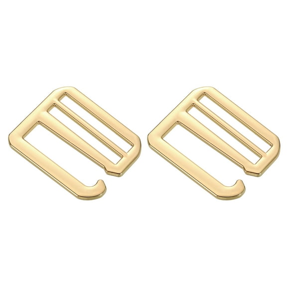 2Pack G-Hook Webbing Buckles, 38mm Flat Tri-Glide, Light Gold