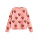 thumbnail image 1 of Jersey EGOCKAL para niñas con estampado de fresas, cuello redondo, de 5 a 14 años, 1 of 3