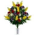 thumbnail image 6 of Sympathy Silks 20” Artificial Silk Yellow Red Wildflower Cemetery Bouquet (2 Count), 6 of 6