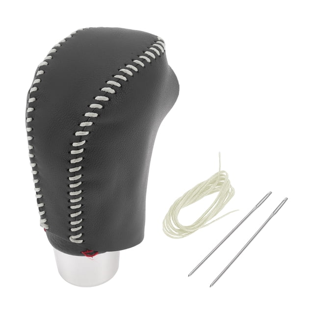 Cubierta de pomo de cambio de marcha Unique Bargains, protector de manija de cambio para Nissan Rogue 2014-2016, negro beige, cuero sintético, 1 Pc antideslizante para automóvil