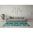 thumbnail image 3 of Ahgly Company Machine Washable Indoor Rectangle Oriental Light Blue Industrial Area Rugs, 2' x 3', 3 of 4