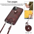 thumbnail image 6 of for iPhone 15 Pro Max Crossbody PU Leather Case, with Card Slot Holders Wallet Protective Case Adjustable Shoulder Strap Drop Protection Compatible with Apple iPhone 15 Pro Max, Coffee, 6 of 12