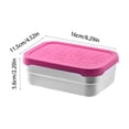 thumbnail image 3 of Lunch Bento Boîte à en Acier Inoxydable avec Couvercle en Silicone, Contenant de Rangement Alimentaire Réutilisable et Étanche pour la Préparation des Repas, 16 x 11,5 x 5,6 cm, Bleu/ Rose/ Violet/orange, Lot de 1, 3 of 6