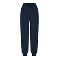 thumbnail image 4 of Sweatsuits for Women 2pcs Outfits Relaxed Fit Zip Up Hooded Jackets Casual Drawstring Waist Jogger Pants Fall Winter Workout Sets Navy L, 4 of 9