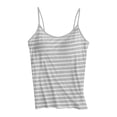 thumbnail image 5 of Camisole Tops for Women Striped Tank Top with Built in Bra Adjustable Spaghetti Strap Cami Tops Sleeping Tank Tops for Women, 5 of 7