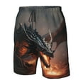 thumbnail image 4 of Fuzoiu Fiery Black Dragon Attack Print Men's Beach Shorts,Men's Swim Trunks,Quick Dry Board Shorts with Pockets,Men's Bathing Suits for Surfing, Running, and Casual Wear-Small, 4 of 6