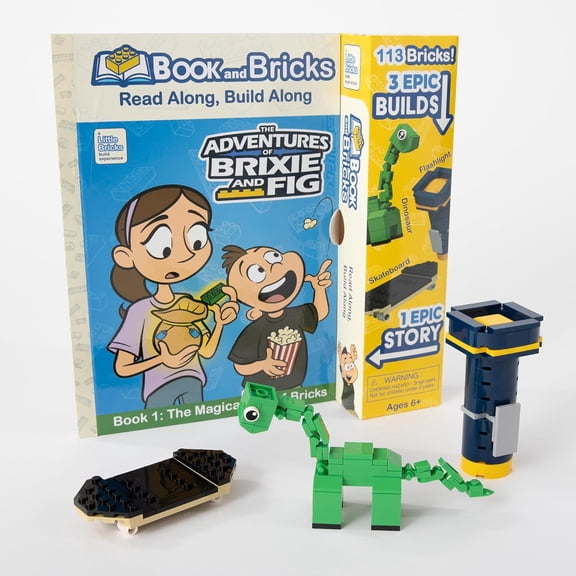 Book and Bricks, Interactive Read Along & Building Block Educational Toy, Ages 6 