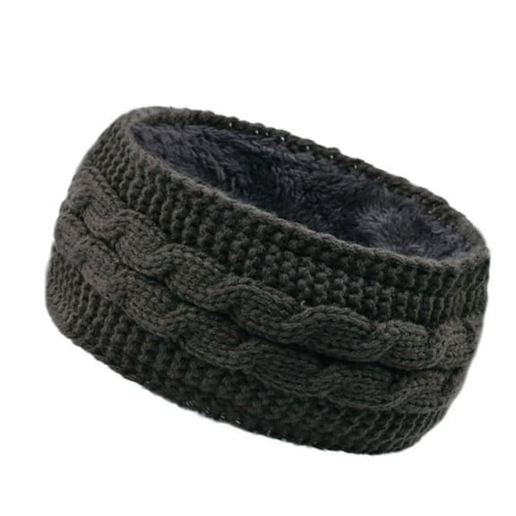 CANKER Winter Fleece Lined Headwrap Wide Knit Headband Outdoor Ski Hairband Ear Warmer