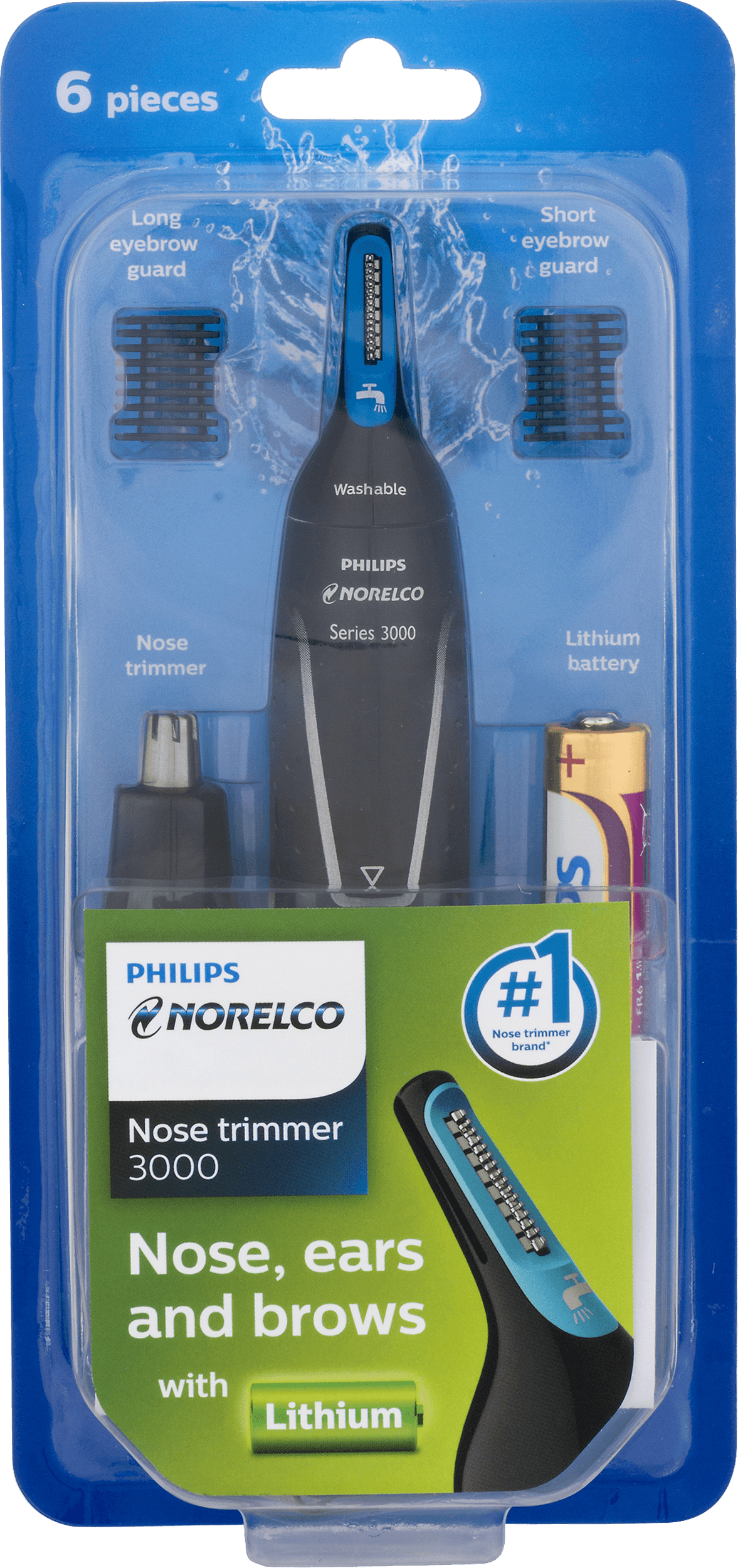 Philips Norelco Nose trimmer 3000, NT3000/49, with 6 pieces for nose, ears and eyebrows - image 4 of 12