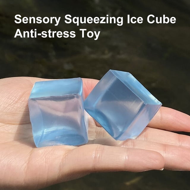 Lubelski 10Pcs Ice Cube Squeeze Toys Soft TPR Quick Recovery Flexible Square Cube Pinch Toy Relieve Stress Creative Squishes Block Decompression Fidget Toy Party Favor