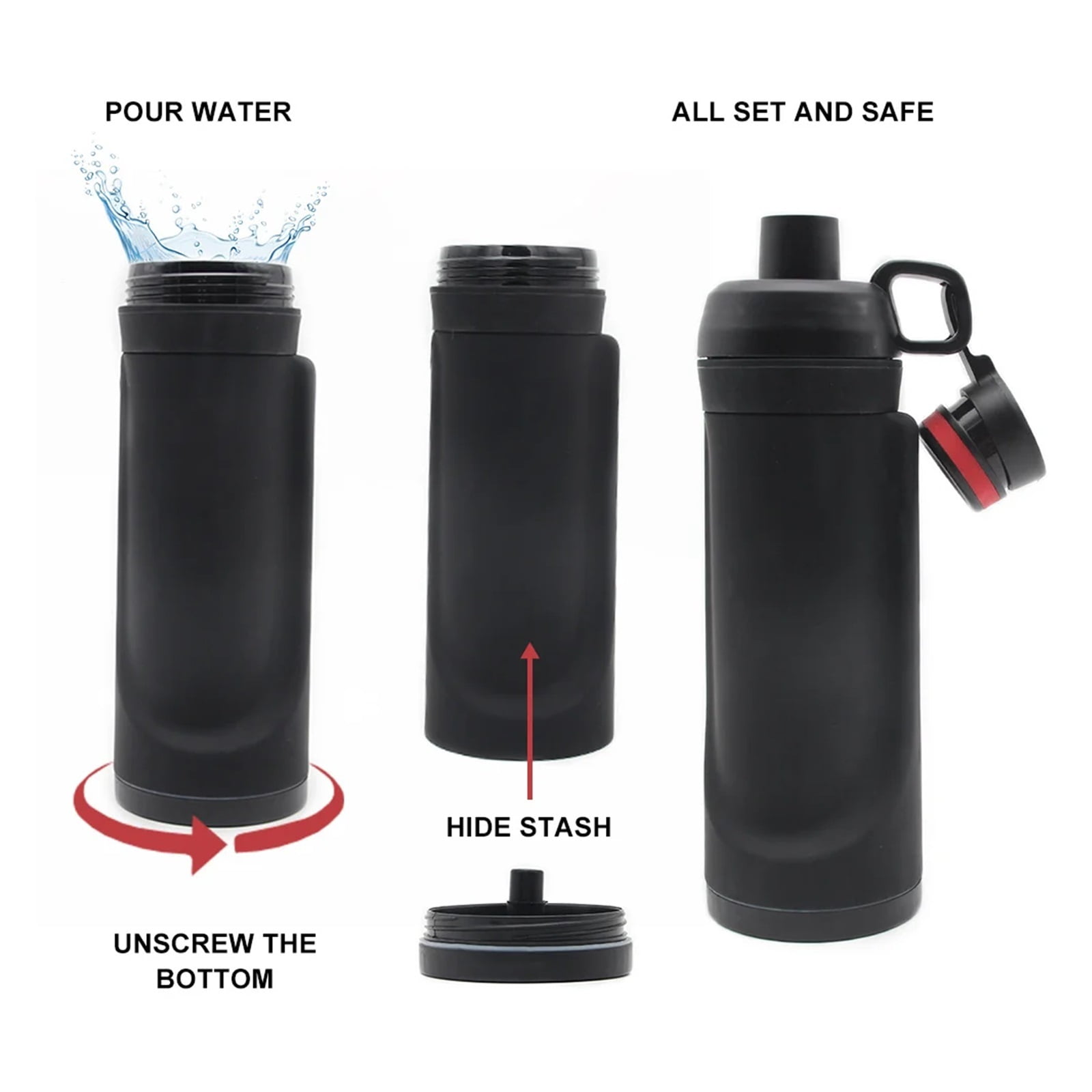 Water Bottle Hidden Safe Travel Home Safes for Money Keys Cash Storage Box Secret Hidding Compartment Stash Spot Can ,Strong Construction