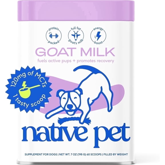 Native Pet Goat Milk Powder,  Recovery & Hydration Supplement for Dogs & Cats, 7oz