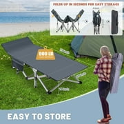 MOPHOTO 75 Portable Folding Bed for Adults, Camping Cot with Pearl Mattress & Carrying Bag, Heavy Duty Outdoor Sleeping Cot Bed