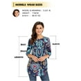 thumbnail image 4 of ZXSXSY Women Floral Print 3/4 Sleeve Buttons Pleated Front Blouse, 4 of 7