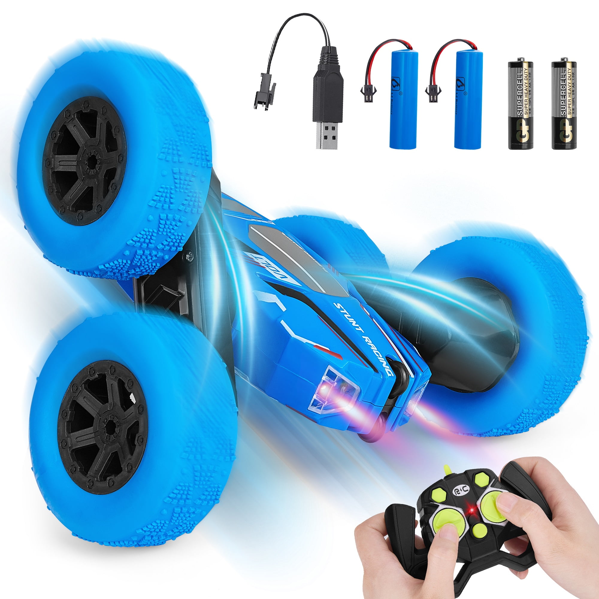 Crislove 118 Remote Control Stunt Car, RC Car Toy with Double Sided