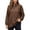 Coffee, variant on Vivianyo HD Women's Half Zip Sweatshirt, Longline Long Sleeve Pullover, Fall Marled Knit Top for Daily Outings and Casual Lounging, Sizes S-3XL