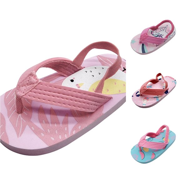 RMGVDSD Toddler Boys Girls Strap Flip Flops Sandals Cute Cartoon Beach Flat Sandals Lightweight Summer Water Shoes
