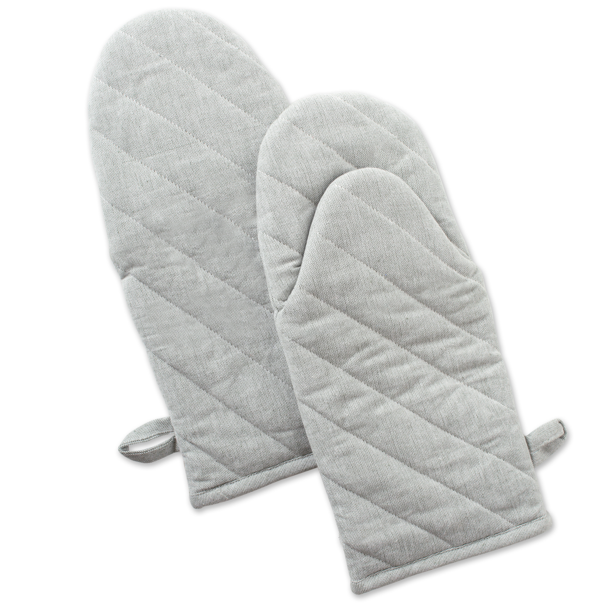 Set of 2 White Cotton Oven Mitt 13"