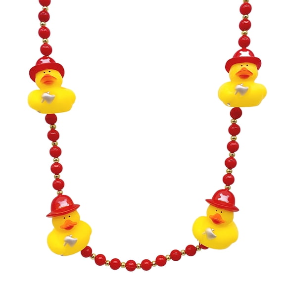 Mardi Gras Spot 42" Fireman Rubber Duck Mardi Gras Beads (Each)