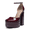 BURGUNDY, variant on Women's High Chunky Platform Closed Toe Block Heels Square Toe Ankle Strap Dress Wedding Party Pumps Shoes AURELIA