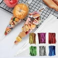thumbnail image 6 of Cone Cellophane Bags,100 Pcs 13*25Cm Cello Clear Cone Shaped Treat Bags With Twist Ties, Plastic Cone Bags Triangle Bags For Popcorn Favor Candy, 6 of 6