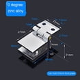 thumbnail image 2 of 2 Pcs Silver Bathroom Shower Glass Door Hinges Cabinet Hardware Clamp Hinge Set, 2 of 8
