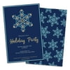 Personalized Blue Snowflake Holiday Party Invitations