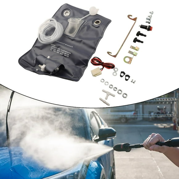 Classic Car Windshield Washer Pump Bag Kit Jet Button Hose 12V for Most Models