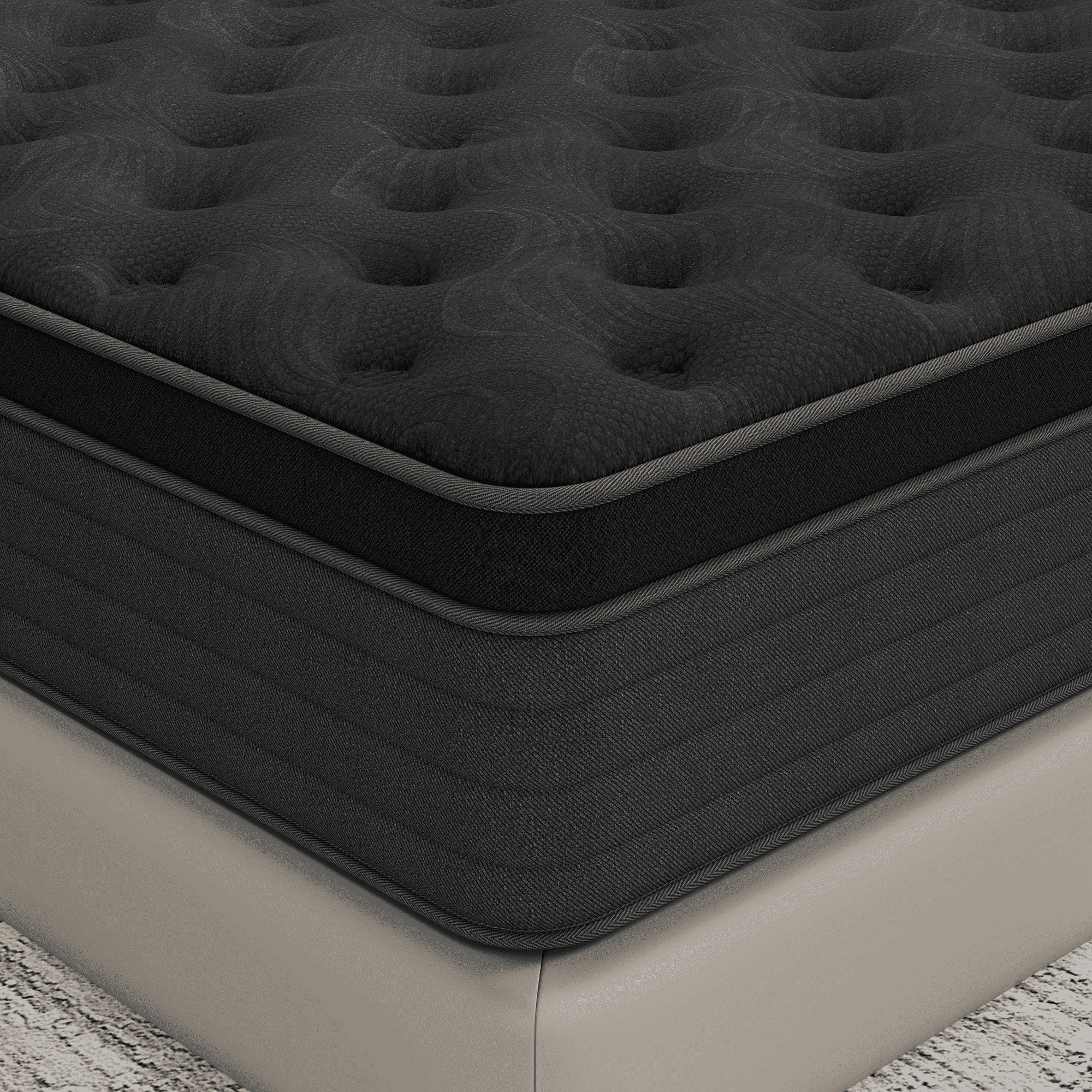 SILENCE MANGO 14 Inch Full Size Euro Top Hybrid Mattress, Medium Firm, Grey, Bed in a Box, Individual Pocket Springs, Back & Lumbar Support, Motion Isolation, Pressure Relief