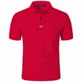 thumbnail image 4 of YDLCAFD European Pure Color and Versatile Men Casual Loose Collar Button Open Collar Ribbed Sports Short Sleeved Shirt, 4 of 6