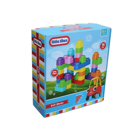 Little Tikes Soft Blocks Set, 71 Piece - Building & Stacking Toys, Food Grade Durable Material